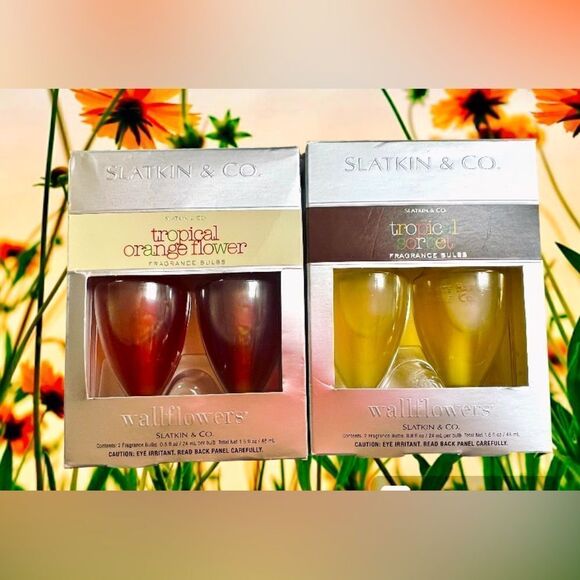 SLATKIN & CO. WALLFLOWER FRAGRANCE BULBS TROP. ORANGE FLOWER & TROPICAL SORBET - Picture 1 of 5